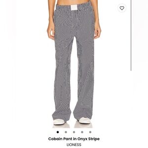 Black and White Wide Leg Pinstripe Pants